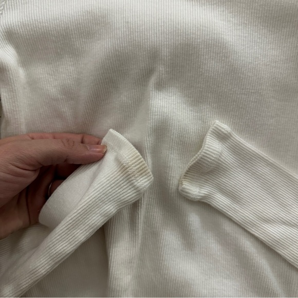 Veronica Beard Lyon Top White Ribbed Puff Long Sleeve Top - Picture 9 of 11